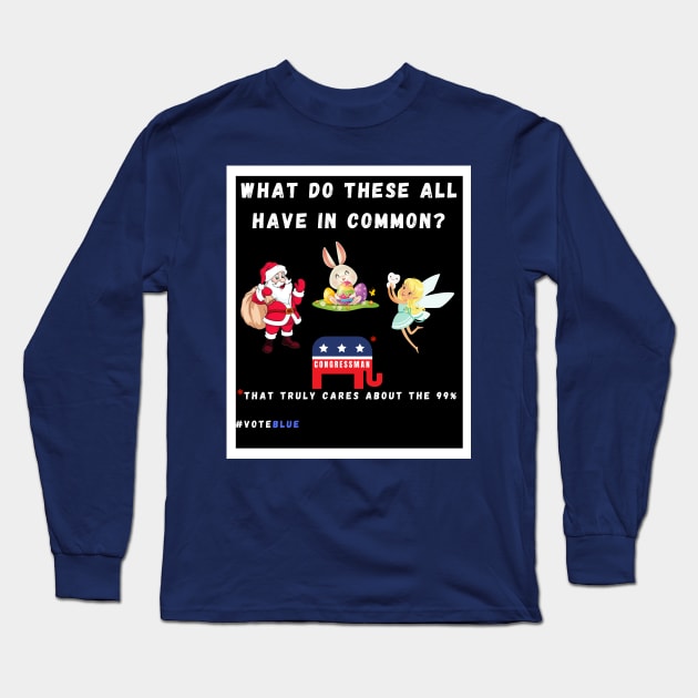 The GOP Political Fairytale – Vote Blue for the 99% Long Sleeve T-Shirt by Doodle and Things
